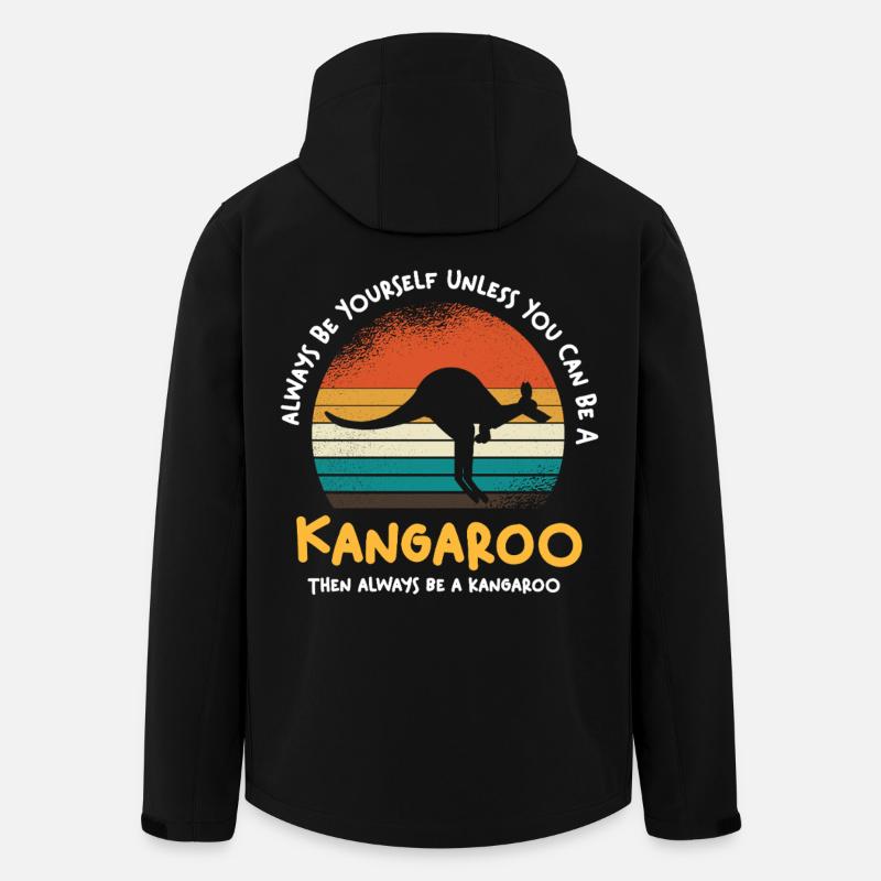 Känguru Retro Sonnenuntergang - Recycelte Männer Softshell-Jacke von Stanley/Stella - Schwarz