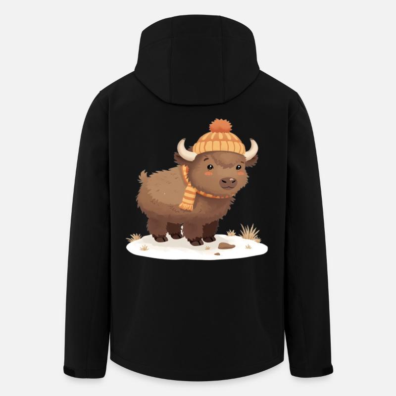 Winterbison mit Mütze - Recycelte Männer Softshell-Jacke von Stanley/Stella - Schwarz