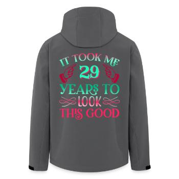 It took 29 years to look so good - Men’s Recycled Softshell Jacket by Stanley/Stella - black - Back - AI Model Male 185 light (185cm)