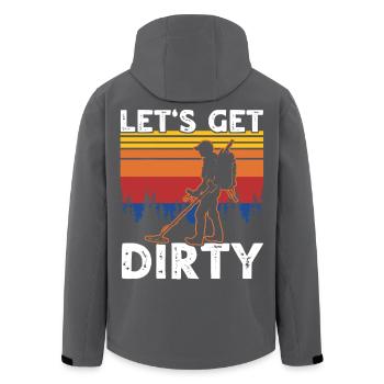 Dirt Fishing Detectorists - Men’s Recycled Softshell Jacket by Stanley/Stella - black - Back - AI Model Male 185 light (185cm)