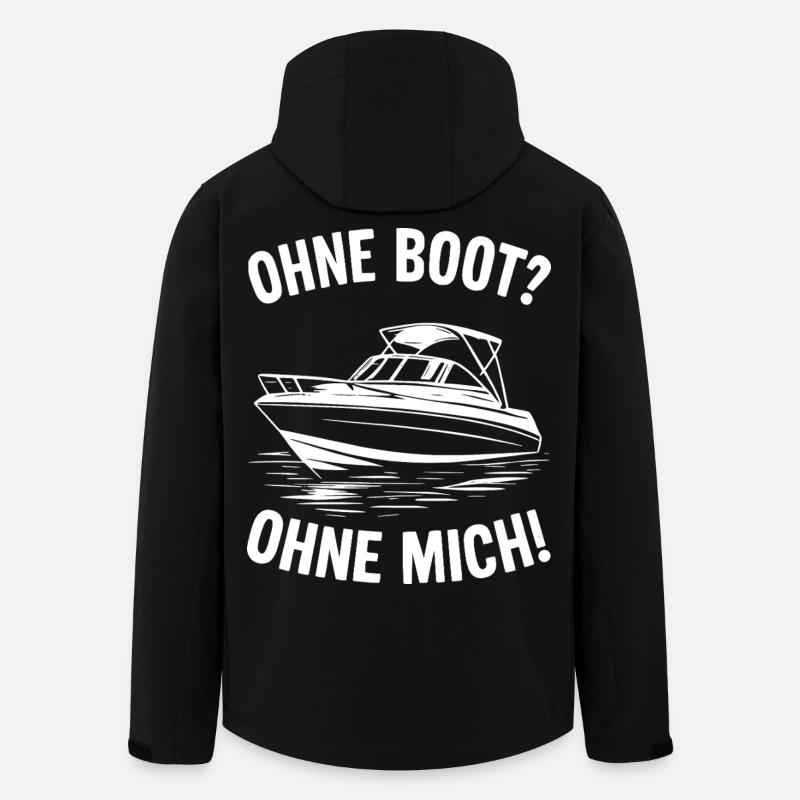 Sans bateau ? Sans moi ! - Veste softshell homme en polyester recyclé Stanley/Stella - noir