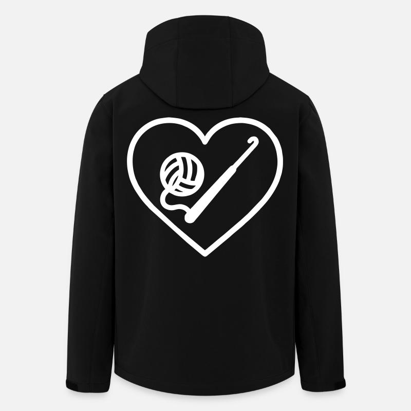 Heart Crochet – Handmade Lover Design - Men’s Recycled Softshell Jacket by Stanley/Stella - black