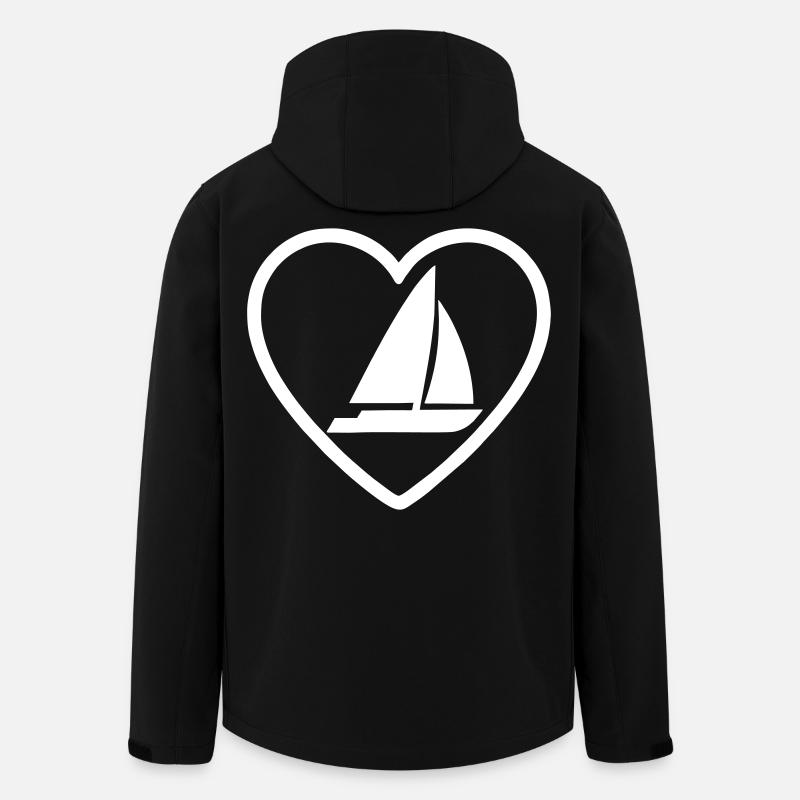 Heart Catamaran – Sailing Lover Design - Men’s Recycled Softshell Jacket by Stanley/Stella - black