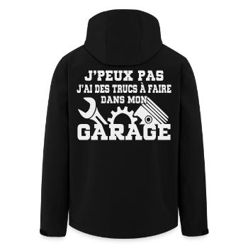 Ich kann nicht Garagenhumor DIY machen - Recycelte Männer Softshell-Jacke von Stanley/Stella - Schwarz - Hinten - AI Model Male 185 light (185cm)