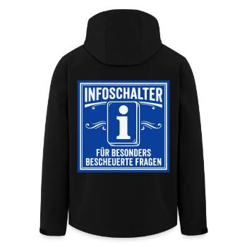 Chemise du comptoir d’information : travail drôle - Veste softshell homme en polyester recyclé Stanley/Stella - noir - Dos - AI Model Male 185 light (185cm)