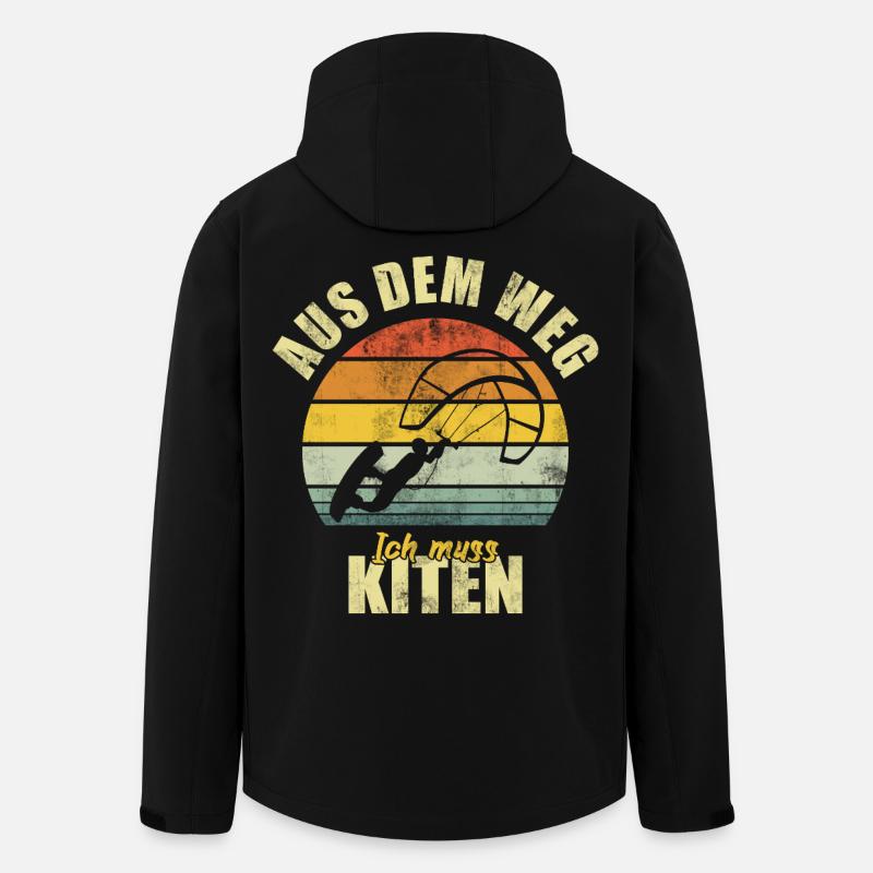 Kiten Kiter Surfen Surfer Retro - Recycelte Männer Softshell-Jacke von Stanley/Stella - Schwarz