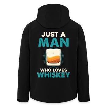 Nur ein Mann liebt Whiskey - Recycelte Männer Softshell-Jacke von Stanley/Stella - Schwarz - Hinten - AI Model Male 185 light (185cm)