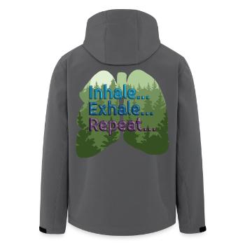 Ruhiges Atmen Tee | Einatmen, ausatmen, wiederholen, Achtsamkeit - Recycelte Männer Softshell-Jacke von Stanley/Stella - Schwarz - Hinten - AI Model Male 185 light (185cm)