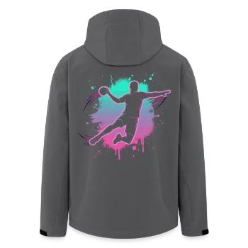 Motif de handball pour les joueurs et entraîneurs de handball cadeau - Veste softshell homme en polyester recyclé Stanley/Stella - noir - Dos - AI Model Male 185 light (185cm)