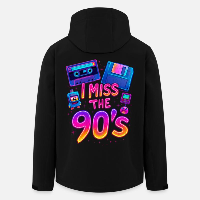 Ich vermisse die 90er – Neon-Retro-Nostalgie - Recycelte Männer Softshell-Jacke von Stanley/Stella - Schwarz