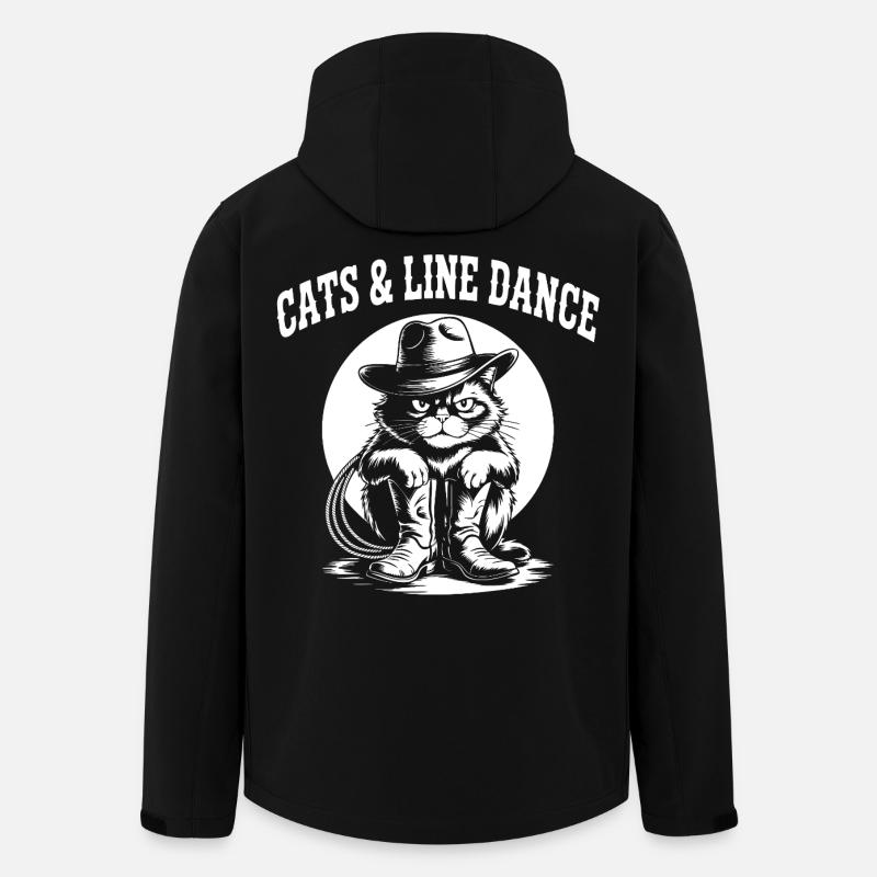 Katzencowboy Line Dance - Recycelte Männer Softshell-Jacke von Stanley/Stella - Schwarz