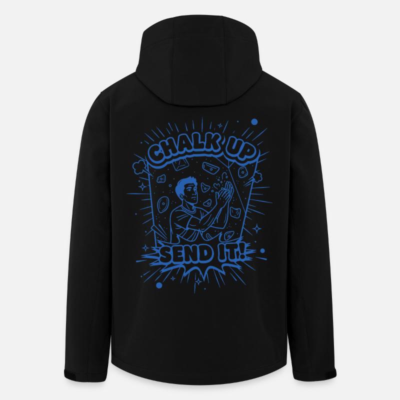 Kreide auf, schick es, kletterndes Boulder-Design - Recycelte Männer Softshell-Jacke von Stanley/Stella - Schwarz