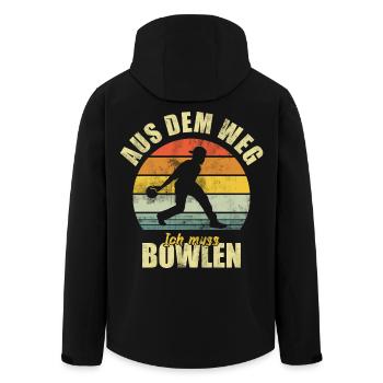 Bowling Bowlen Lustiger Spruch - Recycelte Männer Softshell-Jacke von Stanley/Stella - Schwarz - Hinten - AI Model Male 185 light (185cm)