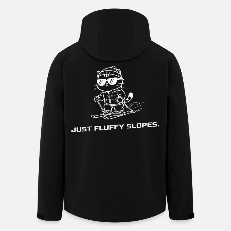 Ski Cat | Fluffy slopes - Men’s Recycled Softshell Jacket by Stanley/Stella - black