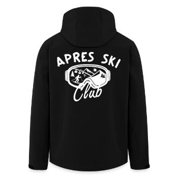 Après Ski Club – Hut fun - Men’s Recycled Softshell Jacket by Stanley/Stella - black - Back - AI Model Male 185 light (185cm)
