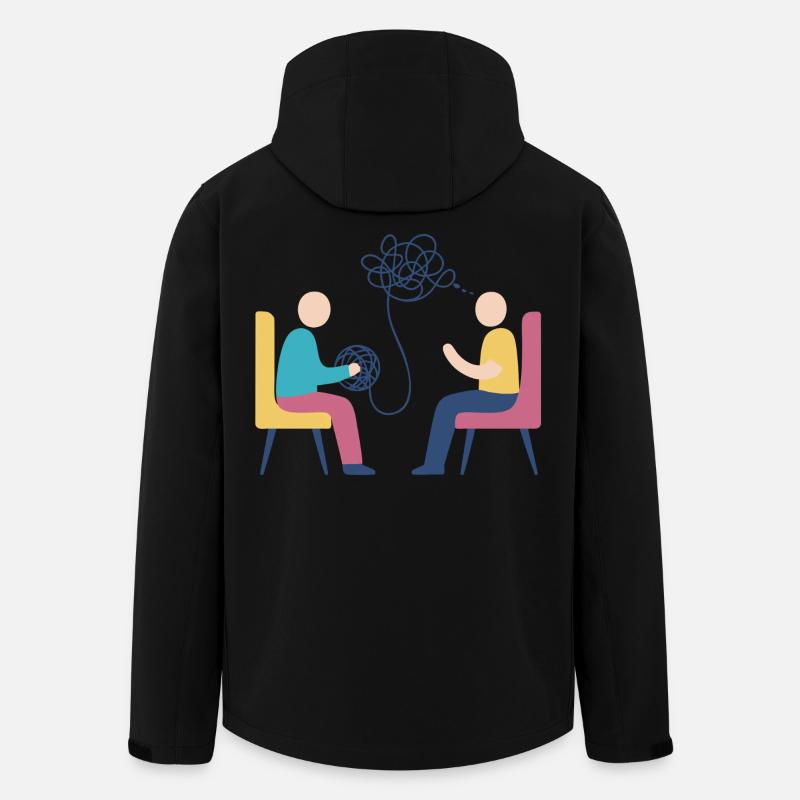 Psychothérapie – Conception de la santé mentale - Veste softshell homme en polyester recyclé Stanley/Stella - noir