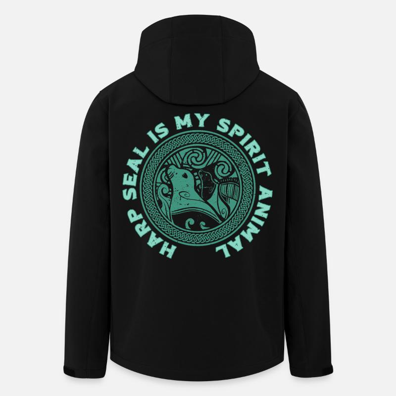 Sattelrobbe Robben - Recycelte Männer Softshell-Jacke von Stanley/Stella - Schwarz