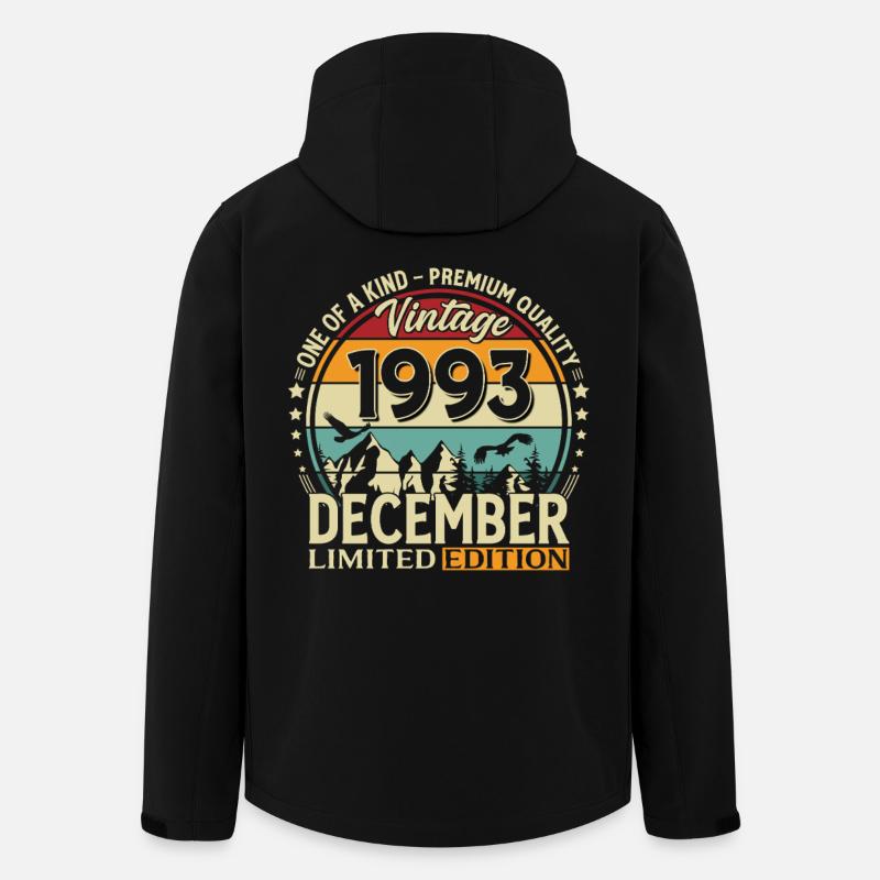 32e anniversaire Millésime décembre 1993 - Veste softshell homme en polyester recyclé Stanley/Stella - noir