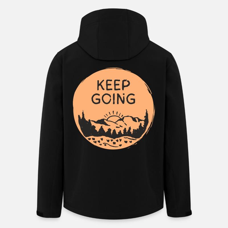 Keep Going / Berglandschaft Sonnenaufgang - Recycelte Männer Softshell-Jacke von Stanley/Stella - Schwarz