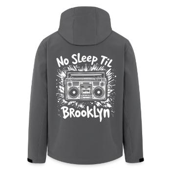 No Sleep Til Brooklyn Retro Boombox Vintage Music - Men’s Recycled Softshell Jacket by Stanley/Stella - black - Back - AI Model Male 185 light (185cm)
