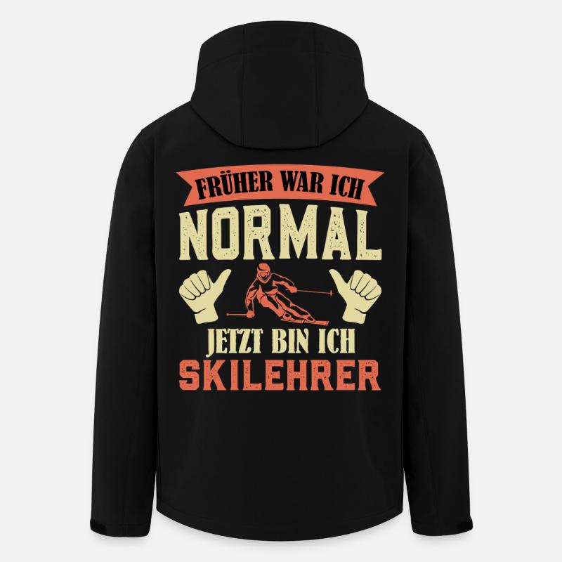 Skiing I USED TO BE NORMAL NOW I AM - Men’s Recycled Softshell Jacket by Stanley/Stella - black