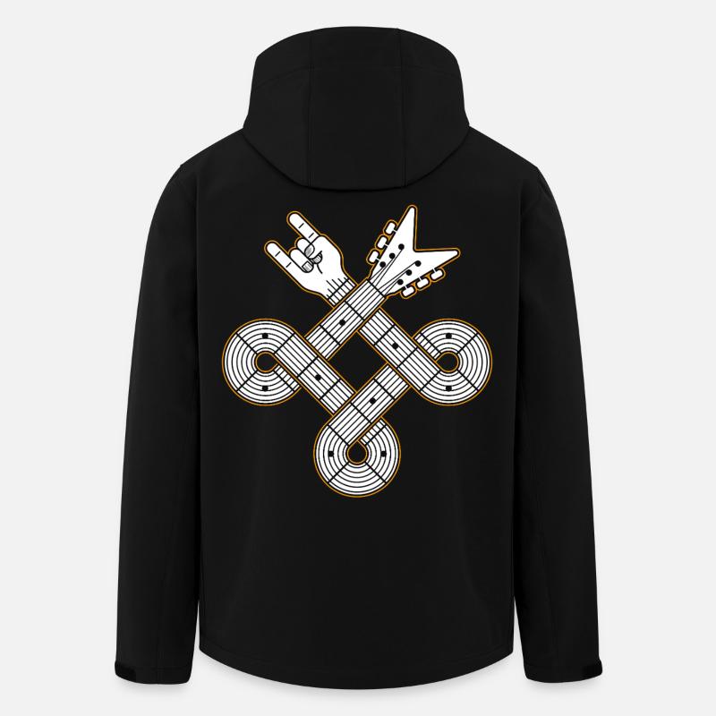 Verflochtener Gitarren-Celtic Knot - Recycelte Männer Softshell-Jacke von Stanley/Stella - Schwarz