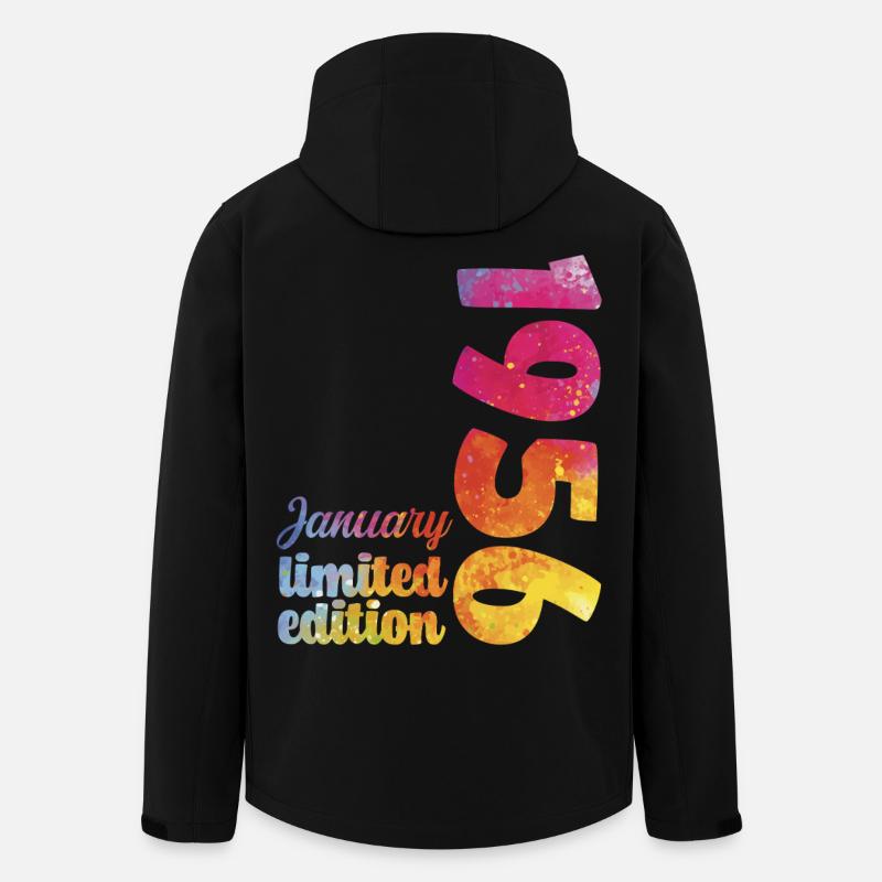 Cadeau D'anniversaire Janvier 1956 Anniversaire - Veste softshell homme en polyester recyclé Stanley/Stella - noir