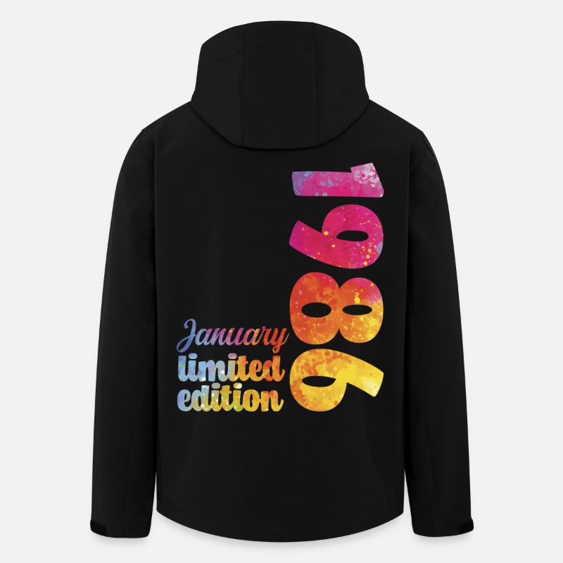 Cadeau D'anniversaire Janvier 1986 Anniversaire  - Veste softshell homme en polyester recyclé Stanley/Stella - noir
