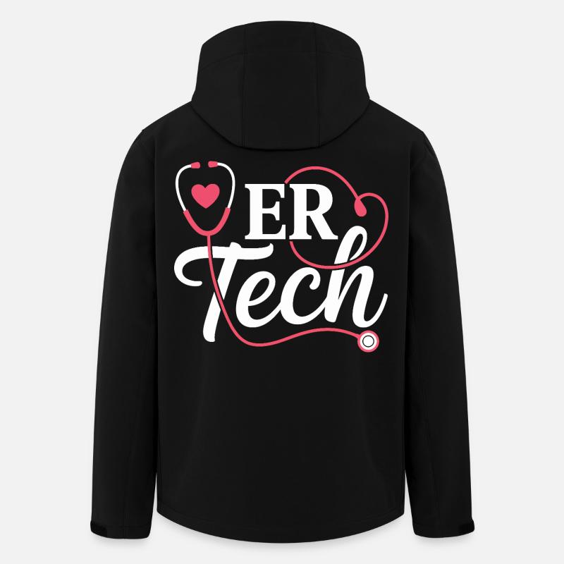 ERTech Stethoscope Heart - Men’s Recycled Softshell Jacket by Stanley/Stella - black