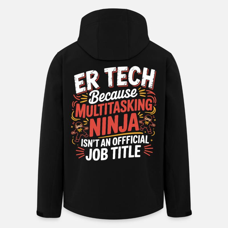 Tech Ninja : Humour multitâche - Veste softshell homme en polyester recyclé Stanley/Stella - noir