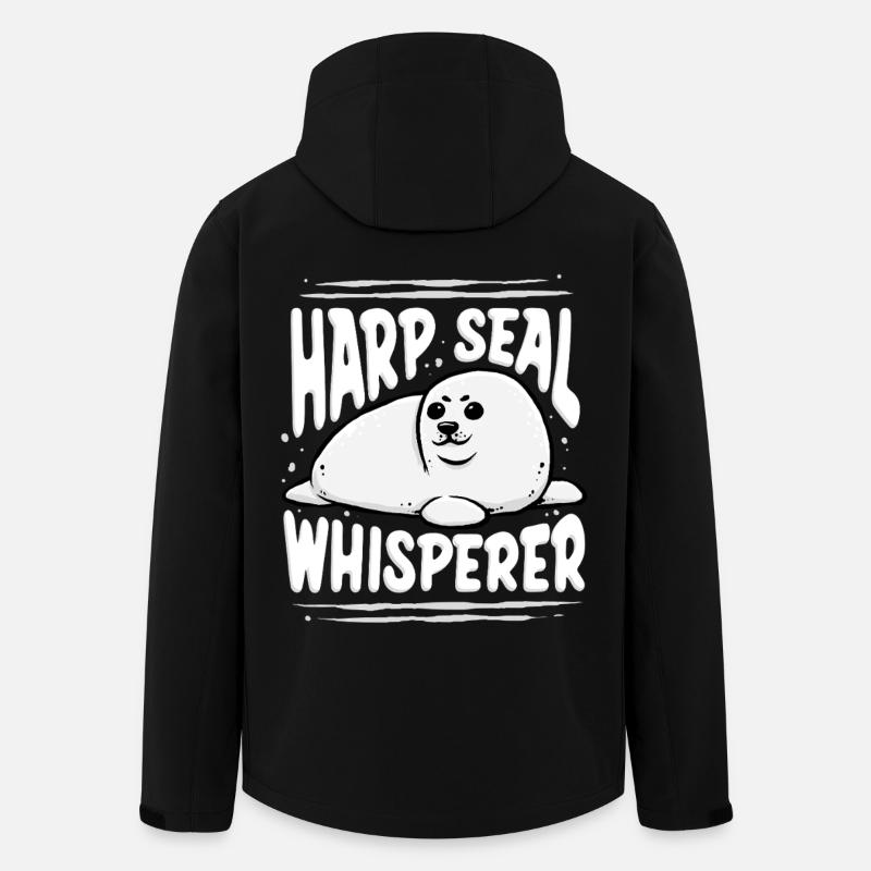 Sattelrobbe Robben Harp Seal Whisperer - Recycelte Männer Softshell-Jacke von Stanley/Stella - Schwarz