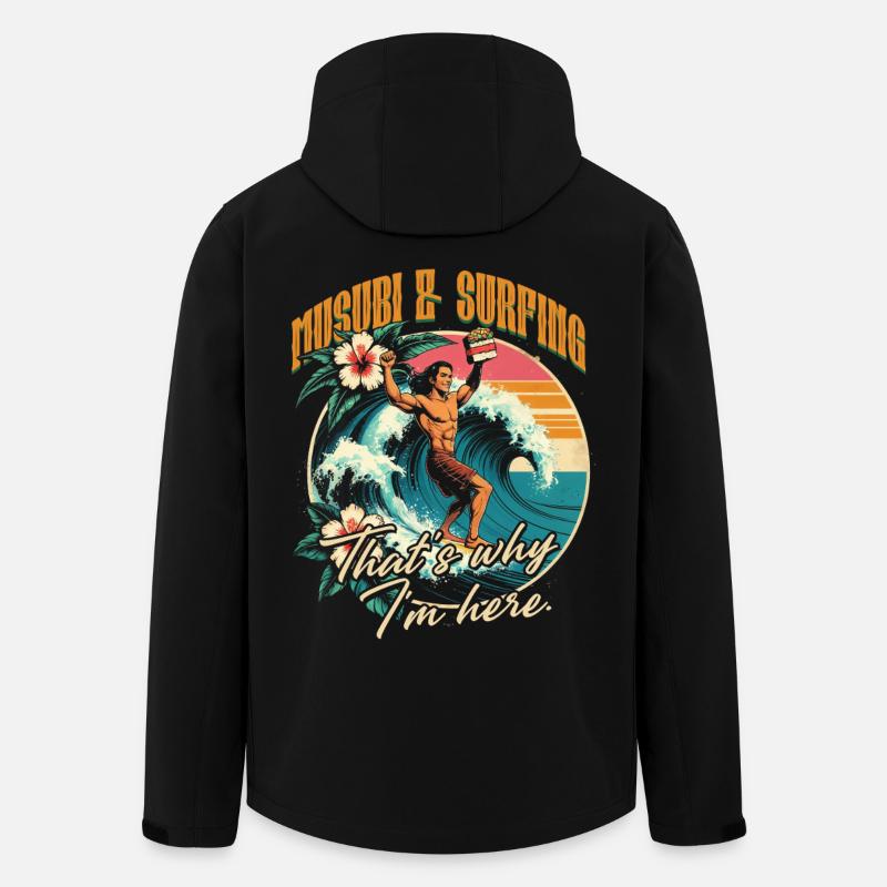 Musubi & Surfing Thats Why I'm Here - Recycelte Männer Softshell-Jacke von Stanley/Stella - Schwarz