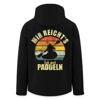 Pagaie en kayak en canoë : drôle de diction - Veste softshell homme en polyester recyclé Stanley/Stella - noir - Dos - AI Model Male 185 light (185cm)