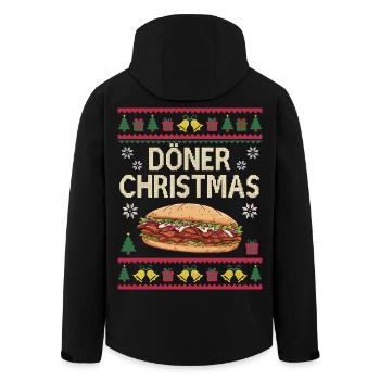 Ugly Christmas Doner Kebab Christmas Gift - Men’s Recycled Softshell Jacket by Stanley/Stella - black - Back - AI Model Male 185 light (185cm)