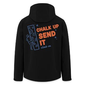 Chalk Up Send It Climb On Rock Climbing Fun - Men’s Recycled Softshell Jacket by Stanley/Stella - black - Back - AI Model Male 185 light (185cm)