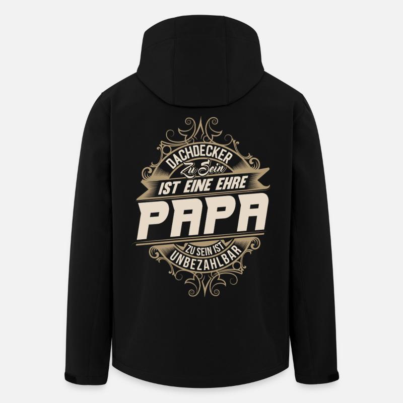 Papa couvreur - Veste softshell homme en polyester recyclé Stanley/Stella - noir