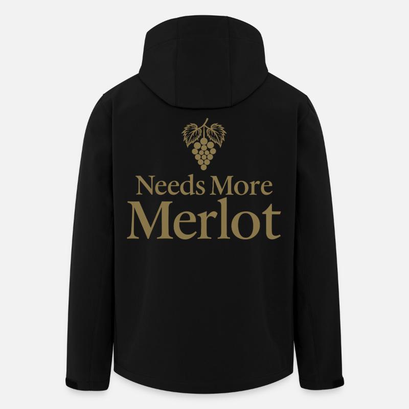 Needs More Merlot Wein Spruch - Recycelte Männer Softshell-Jacke von Stanley/Stella - Schwarz
