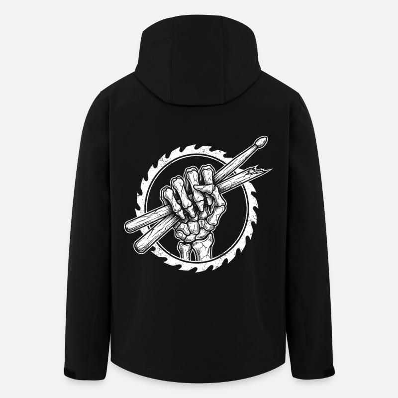 Skelett Hand mit Drumsticks - Recycelte Männer Softshell-Jacke von Stanley/Stella - Schwarz