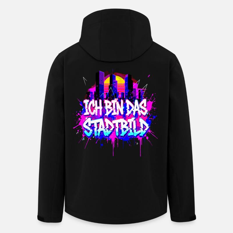 Synthwave Stadtbild - Ich Bin Das Stadtbild - Recycelte Männer Softshell-Jacke von Stanley/Stella - Schwarz