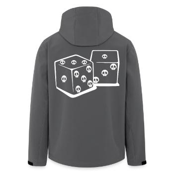 Spielen mit Würfeln (weiß) - Recycelte Männer Softshell-Jacke von Stanley/Stella - Schwarz - Hinten - AI Model Male 185 light (185cm)