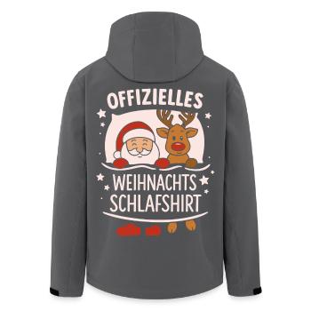 Christmas Sleep Shirt Santa Reindeer - Men’s Recycled Softshell Jacket by Stanley/Stella - black - Back - AI Model Male 185 light (185cm)