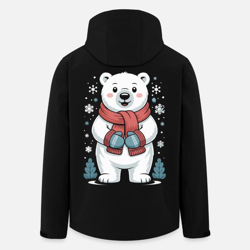 Polarbär Winterzauber - Recycelte Männer Softshell-Jacke von Stanley/Stella - Schwarz