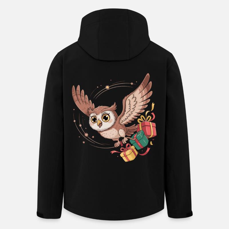 Eulenflug mit Geschenken - Recycelte Männer Softshell-Jacke von Stanley/Stella - Schwarz