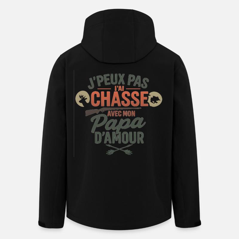 Jagd mit Papa d'amour - Recycelte Männer Softshell-Jacke von Stanley/Stella - Schwarz