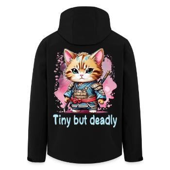 Chat Ninja Kawaii japonais - Veste softshell homme en polyester recyclé Stanley/Stella - noir - Dos - AI Model Male 185 light (185cm)