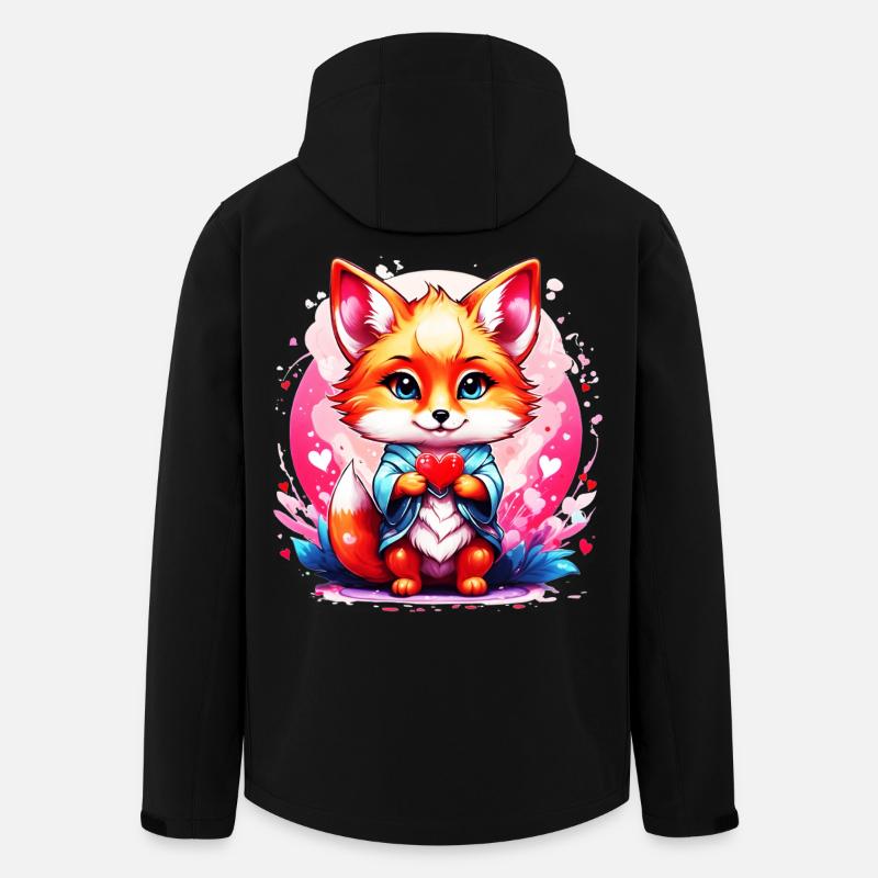 Kawaii Chibi Fuchs - Recycelte Männer Softshell-Jacke von Stanley/Stella - Schwarz