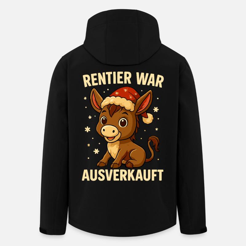 Reindeer a affiché complet Donkey Christmas - Veste softshell homme en polyester recyclé Stanley/Stella - noir