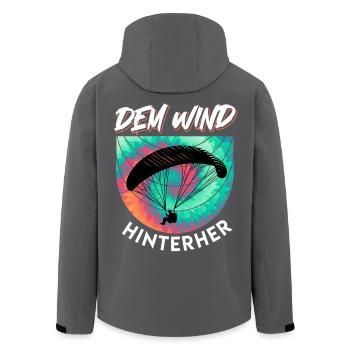 Gleitschirmflieger DEM WIND HINTERHER Lustig - Recycelte Männer Softshell-Jacke von Stanley/Stella - Schwarz - Hinten - AI Model Male 185 light (185cm)