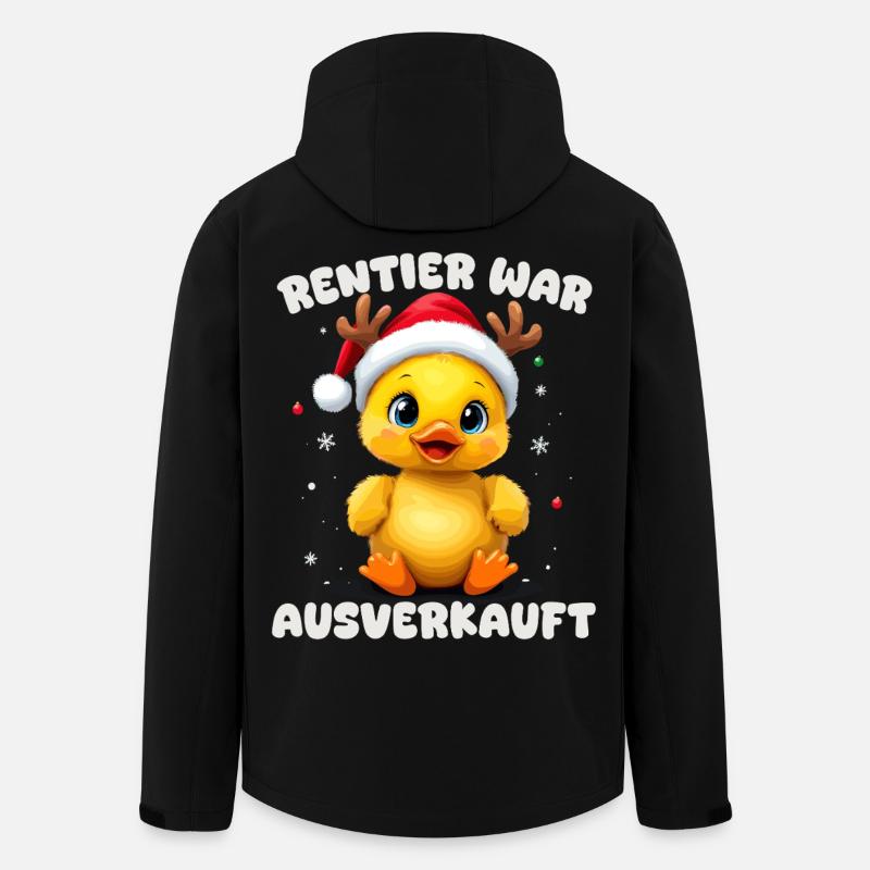 Renne était complet, Canard Noël - Veste softshell homme en polyester recyclé Stanley/Stella - noir