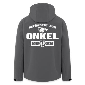 Baby Shower Promoted to Uncle 2026 - Men’s Recycled Softshell Jacket by Stanley/Stella - anthracite - Back - AI Model Male 185 light (185cm)